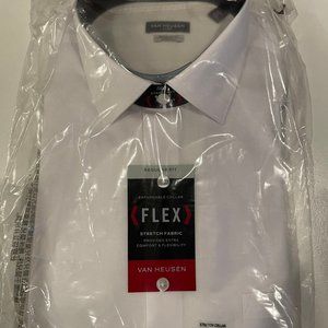 NWT Mens Van Heusen Dress Shirt, XL, White